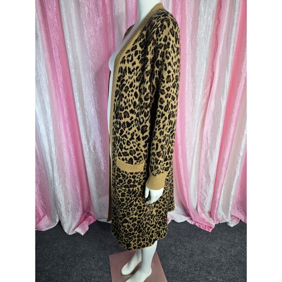 Torrid Leopard Cozy Knit Long Open Duster Cardigan Size Large - Picture 6 of 12